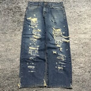 Vintage Y2K Sean John Jeans Mens 36x30 Blue Distressed Baggy Wide leg Grunge